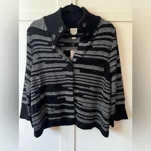 Chicos NWT Wool Blend Cropped Dotted Kendra Cardigan Sweater 3/4 Sleeves Women 1